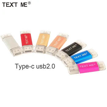 TEXT MI USB Flash Disk Typu C Pen Drive 64 GB 32 GB, 16 GB 8 GB 4GBUSB Stick 2.0 kl ' úč pre Typ-C