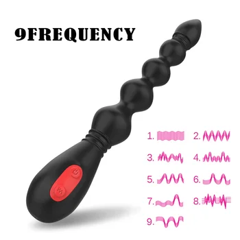 VATINE 9 Frekvencia Pružné Análne Korálky Análny Vibrátor Plug Stimulátor Prostaty sexuálnu Hračku pre Dospelých