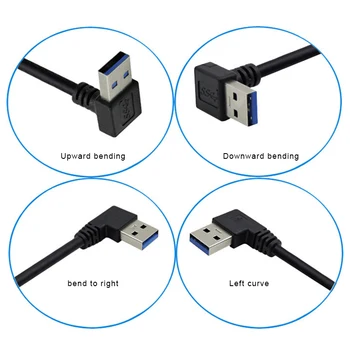 USB 3.0 Predlžovacieho Kábla 90-Stupňový Uhol Vysoká Rýchlosť Prenosné na Home Office Business @M23