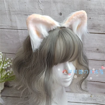 Pokrývku hlavy Simulácie Zvieracích Ucho Vlasy Klip Lolita Plyšový Škrečok Mačka, medveď Ucho Anime Cosplay Roztomilý Ručné Maškaráda Vlásenky
