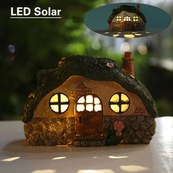 Svetlo-riadený Indukčný LED Solárne Svetlo Rozprávkový Dom Lampa Pre Vonkajšie Záhradné Dekoroch Slnečné Svetlo