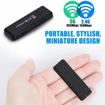 802.11 AC 600Mbps Wifi USB Mini MTK7610 2.4 g/5.8 g Dual Band 500 Metrov Dlhého Dosahu Wifi Adaptér
