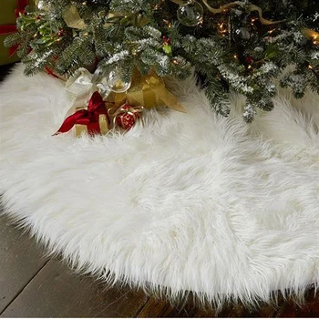 Kreatívne Biely Plyšový Vianočný Stromček Sukne Kožušiny Koberec Vianočné Dekorácie Nový Rok Doma Vonkajší Dekor Prípade Strany Stromu Sukne