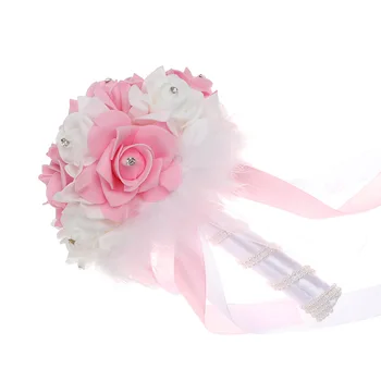 Nevesta Simulácia PE Pena Ruže Kytice Romantický Ruke Drží Kvet, Svadobné Dodávky