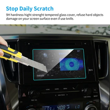 Automobilová GPS Navigácia Tvrdeného Skla Screen Protector pre Toyota Alphard Interiéru HD Zmazať Displej Portective Film Auto Príslušenstvo