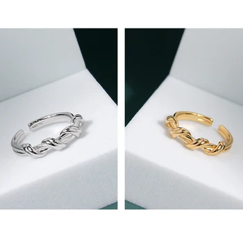 Kinel Twisted Minimalistický Prst Prstene pre Ženy 925 Sterling Silver Šperky Darček Žena Krúžok 925 Silver Bijoux