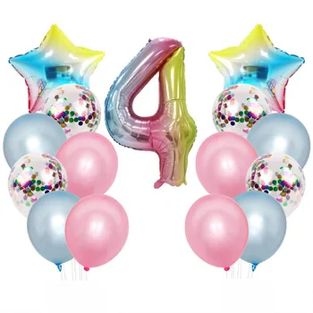 8-Sezóna Dúha Unicorn Jeden Rok Happy Birthday Party Balón Bezfarebné Baby Sprcha Globos Jednorožec Party Dekorácie
