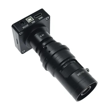 36MP 1080P 2K 60FPS HDMI USB Priemysel Video Mikroskopom Kamera+10X-200 X Nastaviteľné Zväčšenie Zoomu C-mount Objektív+LED Svetlo
