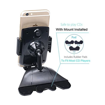 Univerola CD Slot Telefón Držiak Môžete Nastaviteľný o 360 ° Otočenia Montáž Držiaka Telefónu Stojan pre iPhone X Samsung