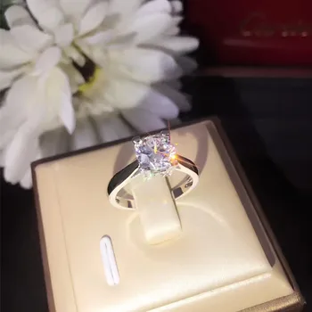 Roztomilý Žena Crystal Zirkón Zásnubný Prsteň Strieborná Farba Veľký Kameň Prst Prsteň Vintage Snubné Prstene Pre Ženy Módne Šperky