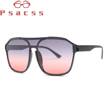 Psacss 2019 Square One-Piece slnečné Okuliare Muži Ženy Vintage Nadrozmerné Módnej Značky Dizajnér Slnečné Okuliare gafas de sol mujer UV400