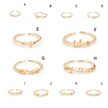 Zodiac Prstene Pre Ženy Minimalistický Tenké Otvoriť Gold 12 Hviezda Znamenia Prst Krúžky Narodeniny Priateľstvo Šperky Darček Osobnosti Vlastné