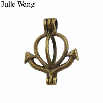 Julie Wang 2ks Zliatiny, Kotvy Esenciálny Olej Difúzor Parfum Korálky Medailón Charms Prívesky Náramok DIY Šperky, Takže Príslušenstvo