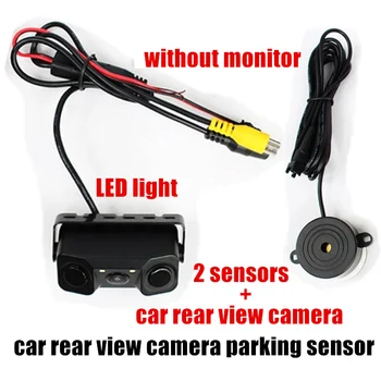 Auto Zadnej strane Zálohy Kamery, LED Svetlo, CCD Auto Spätné Kamery s 2 Snímače 2 v 1 HD Parkovanie Radarový Systém