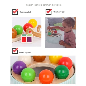Rainbow Vzdelávacie Hračka Drevené Loptu Zodpovedajúce Tvar, Farba Učenia Hry Koordinácia Prípravy Hračky pre Deti