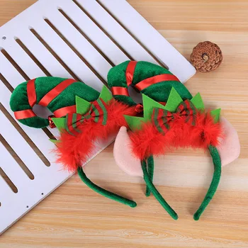 červené perie Vianočné vlasy hoop elfovia klobúk обруч рождество dance party dekorácie accesorios navidad accesorios navidad diadema
