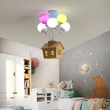 Detská izba balón Prívesok Svetlá cartoon chlapec dievča spálňa izba mš Nordic jednoduché LED žiarovky WF531927