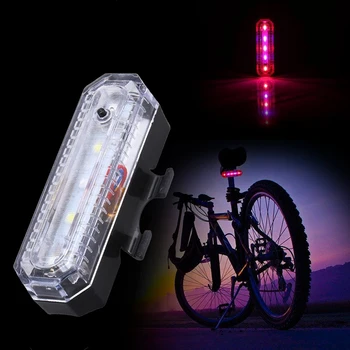 4 Režimy LED Bicykli jazda na Bicykli Zadné Ostrohové Nočné Svetlo USB Nabíjateľné red&blue Lampa