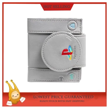 Sony Playstation Jednej Konzole Bi-Fold Wallet PU kvalitné Sivá Tenkú Peňaženku mužov držiteľa Karty
