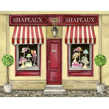 Mehofond Shapeaux Obchod Pozadie Vinobranie Ručne Maľované Klobúky stylistom Dieťa Portrétnej Fotografie Pozadie pre Photo Studio