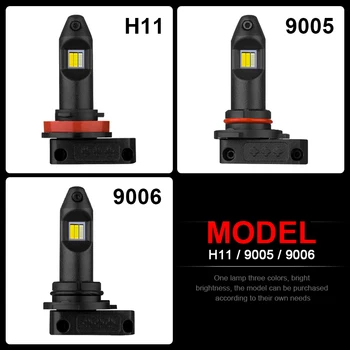 2 ks Auto Hmlové Svetlá H11/H8/H9 9005/HB3 9006/HB4 LED Žiarovka Auto Jazdy DRL Lampa Biela/Žltá/modrá 2400Lm Plug&Play 12V 24V