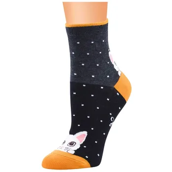 Móda Žena Ponožky Prúžok Mačka Bavlna Uprostred Trubice Ponožky Kawaii Uprostred Pančuchy Calcetines Harajuku Zime Teplé Ponožky Žien #05