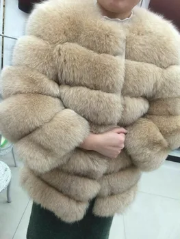 Bundy Fox Skutočné Skutočné Prírodné kožuchy Odev, vrchné oblečenie pre Ženy, Plus Veľkosť Vlastné 5XL
