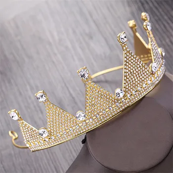 CC tiaras a koruny, hairband sprievod luxusné korálky svadobné vlasové doplnky pre nevesty kráľovná koruny zapojenie strana šperky HG005
