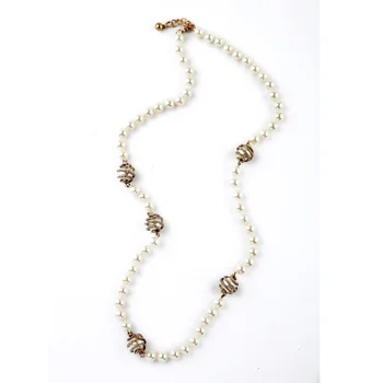 Dlho Korálkové Reťaze Biela Imitácia Perlový Náhrdelník Elegantné Ženy Temperament Nádherné Luxusné Šperky Vyhlásenie