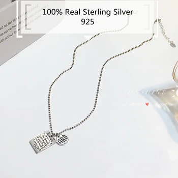 Reálne 925 Sterling Silver Korálky Náhrdelník INY Handmake Vintage Thai Striebro List Prívesok Love spriaznenú dušu Šperky Collier Femme