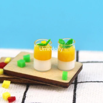 1PCS 1/12 alebo 1/6 Roztomilý Mini Poháre Mlieka Shake Lemon Tea Letný Nápoj Hrať domček pre bábiky Miniatúrna Kuchyňa Bábika Potravín Hračka Príslušenstvo