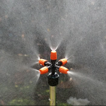Záhradné Postrekovače Automatické Zavlažovanie Trávnik 360-Stupňový Kruh Rotačné Vodné Sprinklerové 5 Trysky Záhrada Rúry Hadice