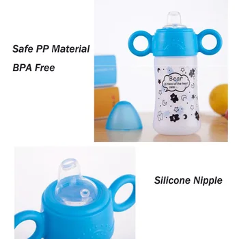 300 ml dojčenských Fliaš Poháre pre Dieťa na Vodu Deti Mlieko Fľaše Mäkké Ústa Duckbill Sippy Dieťa Kŕmenie Fľaša Detská Školenia Fľašu