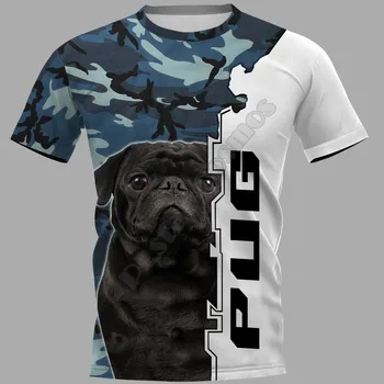 Pug 3D Vytlačené t-shirt Harajuku Streetwear, T košele Legrační Zviera Mužov, Pre Ženy, Krátky Rukáv Drop Shipping 06