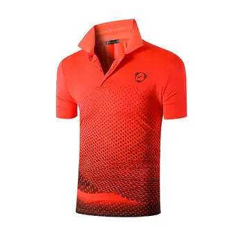 Jeansian pánske Športové Tričko Polo Shirts POLOŠTE Poloshirts Golf, Tenis, Bedminton Dry Fit Krátky Rukáv LSL195 Orange2