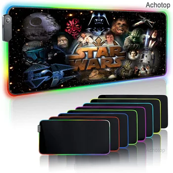 RGB Star Wars podložka pod Myš hráč v Pohode RGB s LED mini pc Počítač Esports hry rýchlosť Hráč Klávesnice Stôl Mat 900x400 mousepad