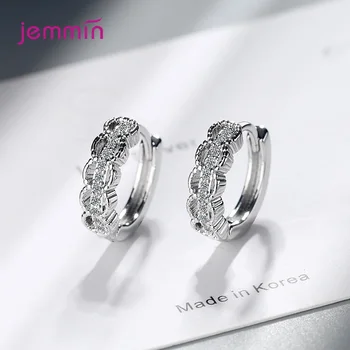 Kórejský Kolo Nepravidelný Hoop Náušnice Pre Ženy Biela Geometrické Žena 925 Sterling Silver Náušnice Svadby, Módne Šperky