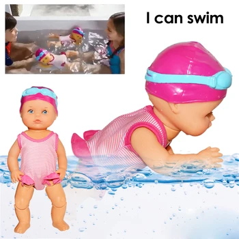 Baby Plávanie Bábika Nepremokavé Vzdelávania Inteligentné Elektrické Bábiky Spoločné Hnuteľného Plávať Bábiky Dieťa Hračky Pre Dievčatá, Deti, Darčeky Kvapka Loď