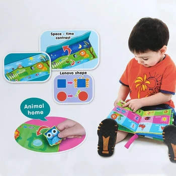 6 Stránok Dieťa Deti Skoro Handričkou Knihy, Detské Hračky, Hrkálky Vzdelávania Vzdelávanie Rozvíjajúce Aktivity Knihy Stereoskopické Zvieratá