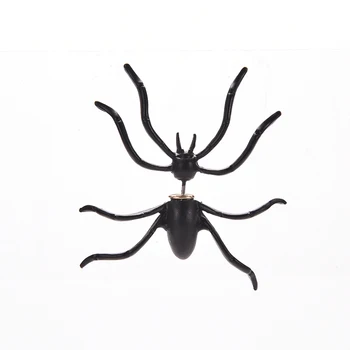 1pcs New Horúce Módne Ženy 3D Black Spider Kúzlo Ucho Stud Náušnice Matné Spider Šperky Darček Európskej Halloween Kvapka Loď