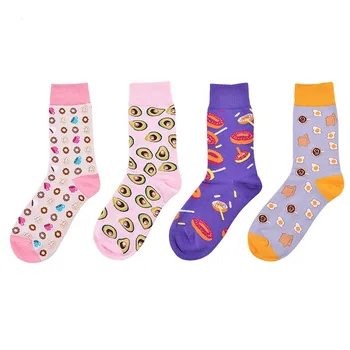 [EIOISAPRA]Zime Jeseň Teplé Kawaii Ženy Ponožky Harajuku Farebné Karikatúra Roztomilý Potravín Avokádo, banány, Ananás, Candy Zábavné Ponožky Sokken