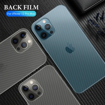 Carbon Fiber Späť na Obrazovku Film Pre iphone, 11pro, 12pro 12mini Nálepky Film Pre iphone 11 Pro Max 12 Pro Max 12 Mini prípade