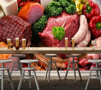 Vlastné jedlo Abstraktných de porovnanie, mäso nástenné maľby pre reštaurácie, hotelový kuchyňa pozadí dekoratívne tapety