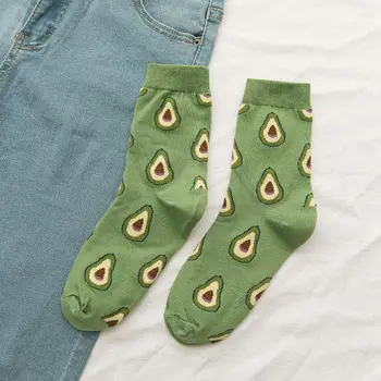 Ponožky dámske Pančuchy, Doplnky, Módne Jar Jeseň Bavlna kórejský Japonský Štýl Roztomilý Ovocie, Zelená Dievčatá Pančuchy