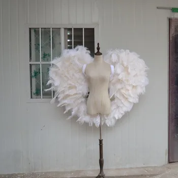 Úžasný Biely Anjel pštrosie perie krídel pre Cosplay fotografovanie Hra Displej Hra streľba rekvizity vzduchu expresná doprava zadarmo