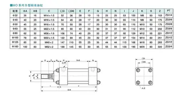 DAV (HGG) ľahkého oleja hydraulické cylinder30cylinder olej pneumatických valcov, hydraulických komponentov MOB30-50/100/150/200/250/300