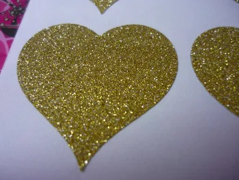 3.8 cm Gold glitter svadobné zdvorilosti srdce nálepky