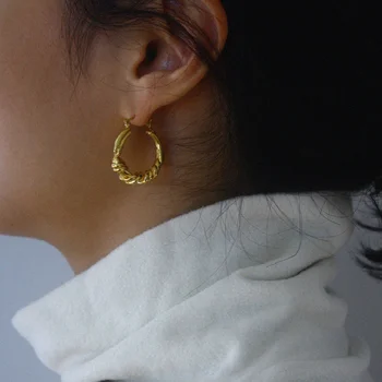 Francúzsky uzol 925 čistého striebra, náušnice sučka nika osobnosti minimalistický INY web celebrity náušnice pre ženy šperky brincos