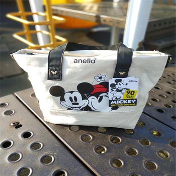 Karikatúra Disney Mickey Mouse Žien Plátno Taška na Rameno s Vysokou Kapacitou Prenosné Cartoon Taška na Nákupy Kabelky