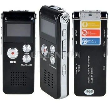 20Pcs/Veľa Nabíjateľná 8GB Digitálny Audio Hlasový Záznamník hlasový záznam Telefón, MP3 Prehrávač